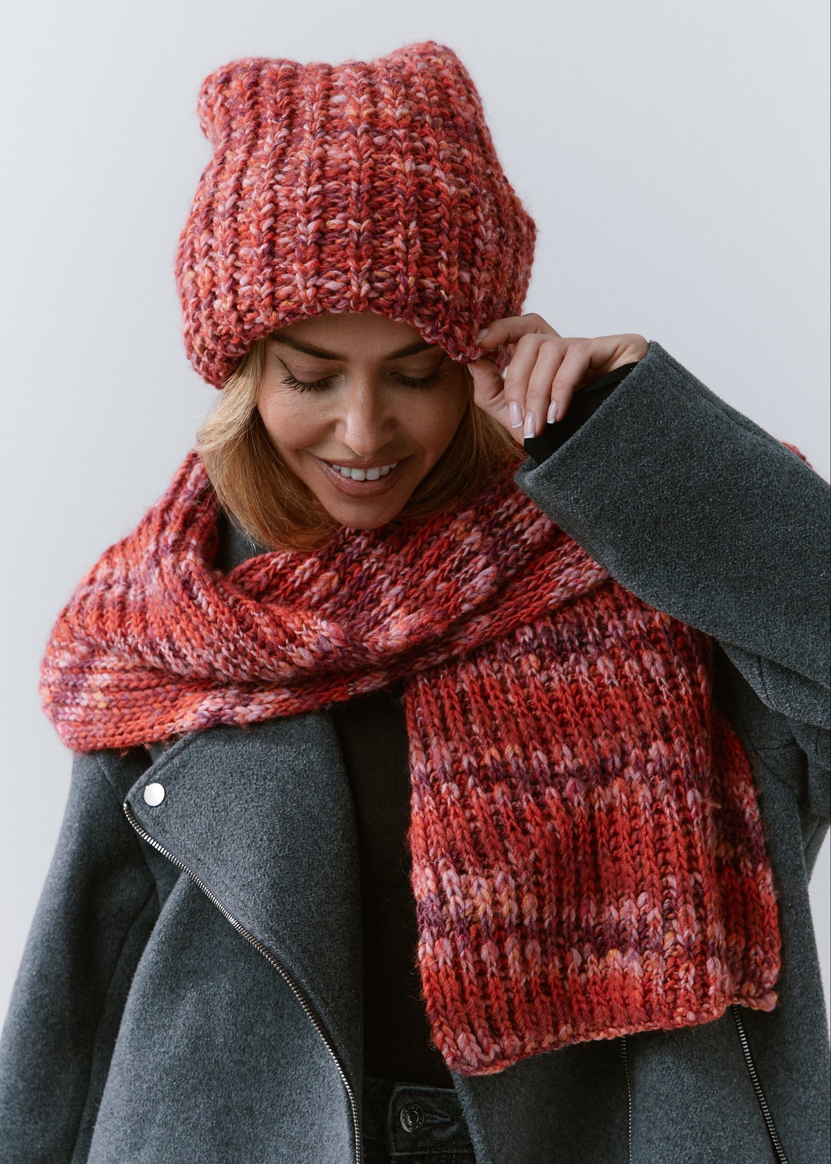 Oversized Alpaca Wool Scarf - Red - BRIKOLY