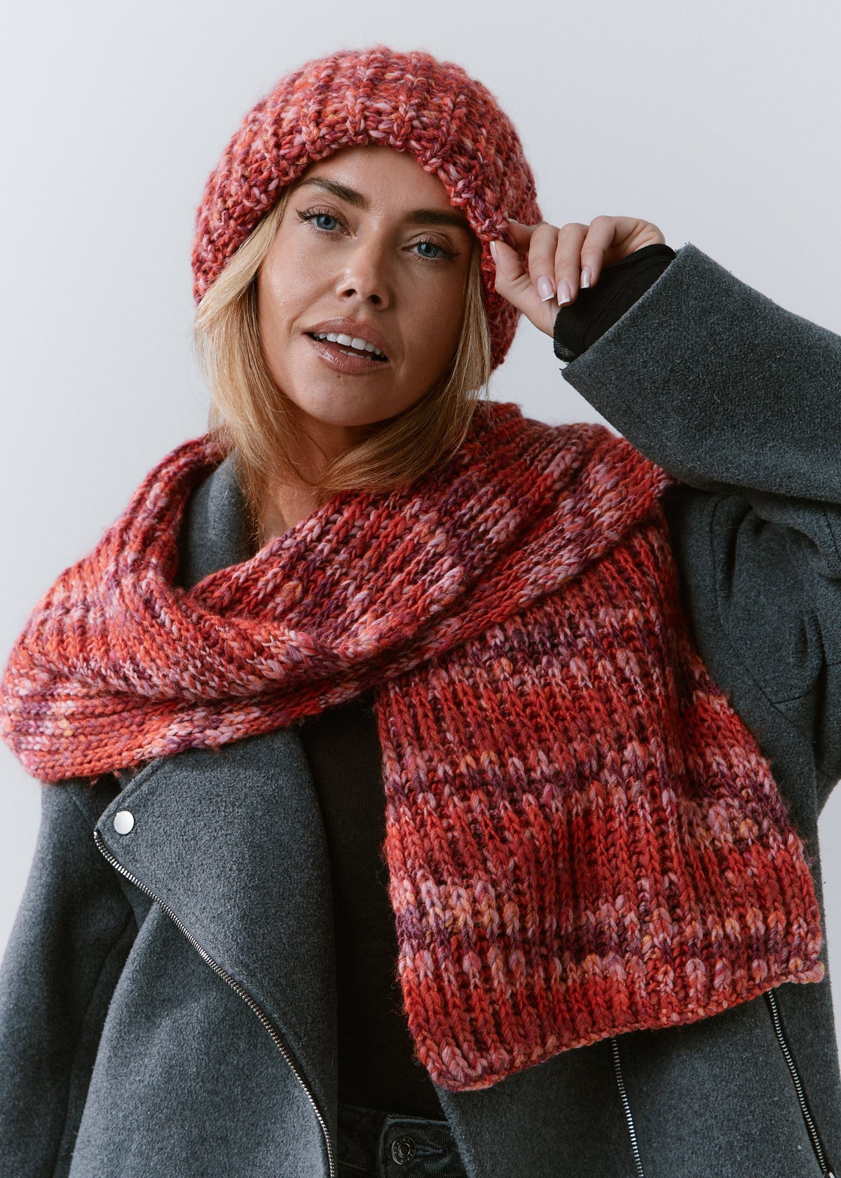 Oversized Alpaca Wool Scarf - Red - BRIKOLY