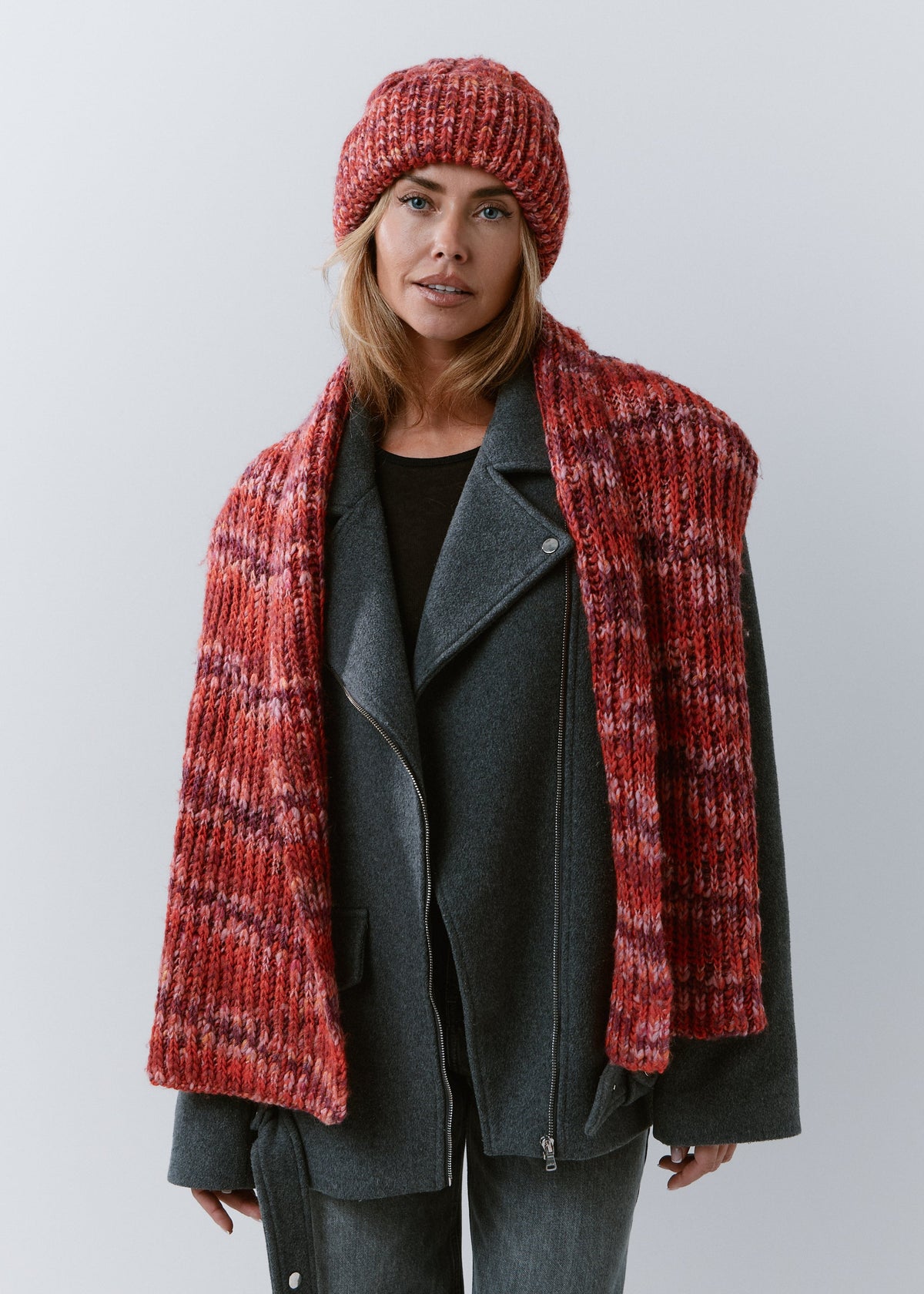Tokyo Knit Beanie with Cuff – Wool Hat in Red