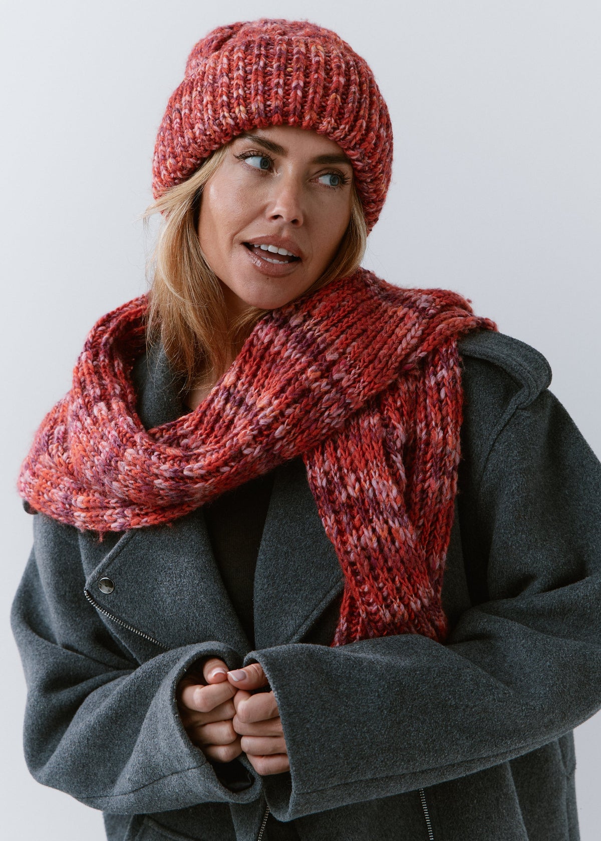 Tokyo Knit Beanie with Cuff – Wool Hat in Red