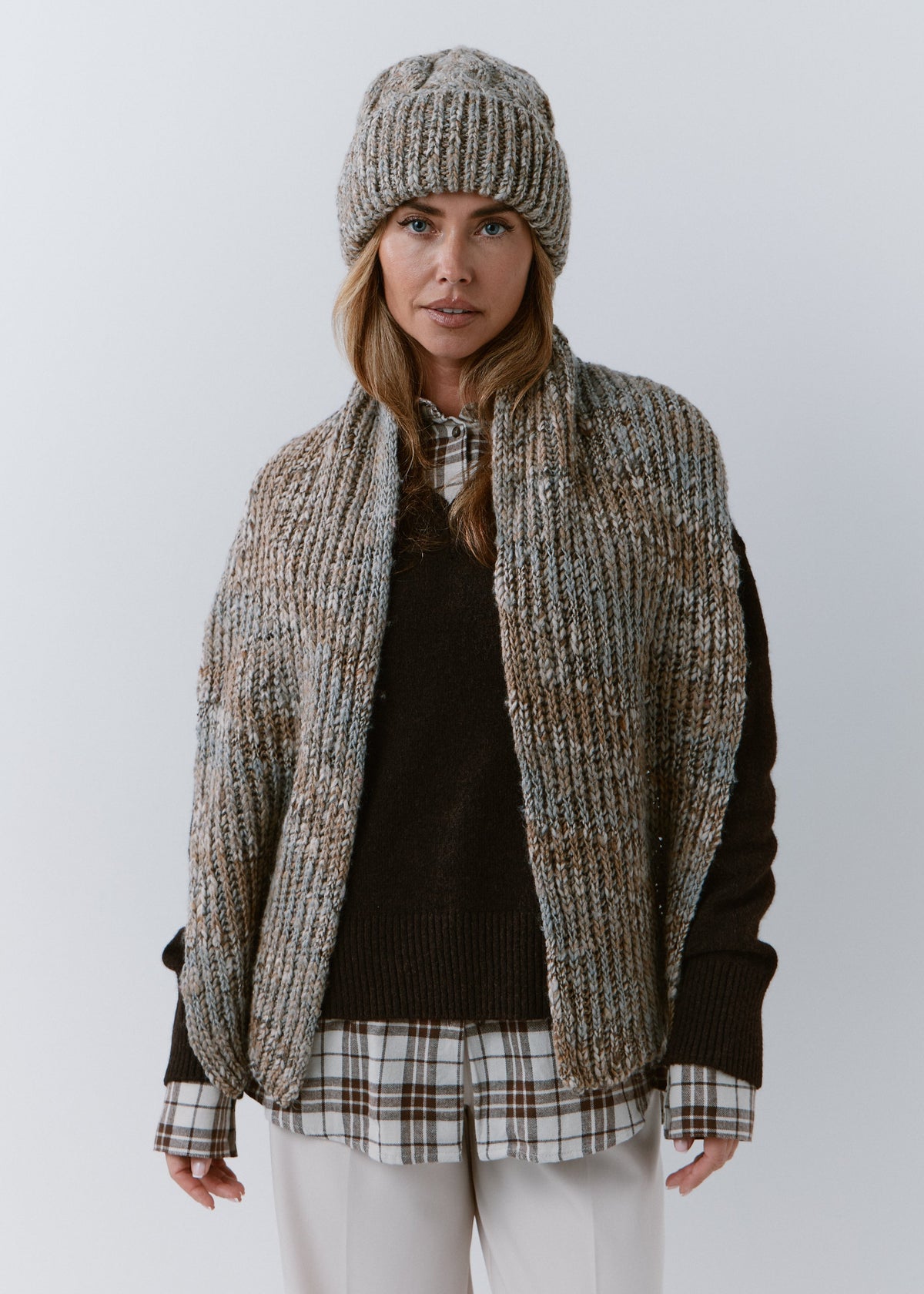 Tokyo Knit Beanie with Cuff – Wool Hat in Gray - BRIKOLY