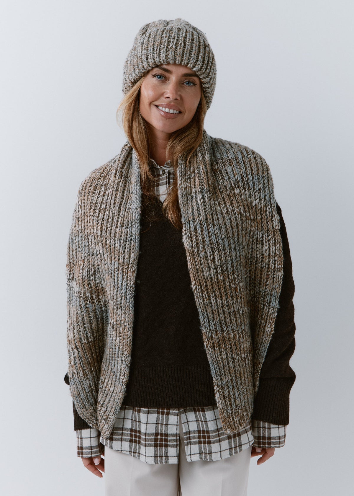 Tokyo Knit Beanie with Cuff – Wool Hat in Gray - BRIKOLY
