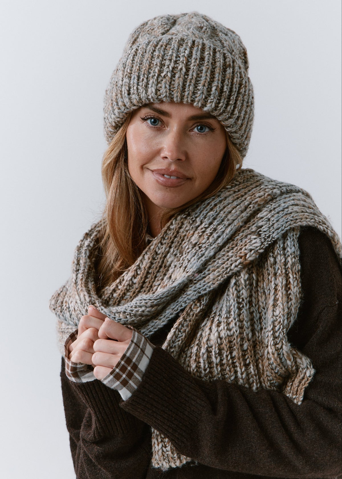 Tokyo Knit Beanie with Cuff – Wool Hat in Gray - BRIKOLY