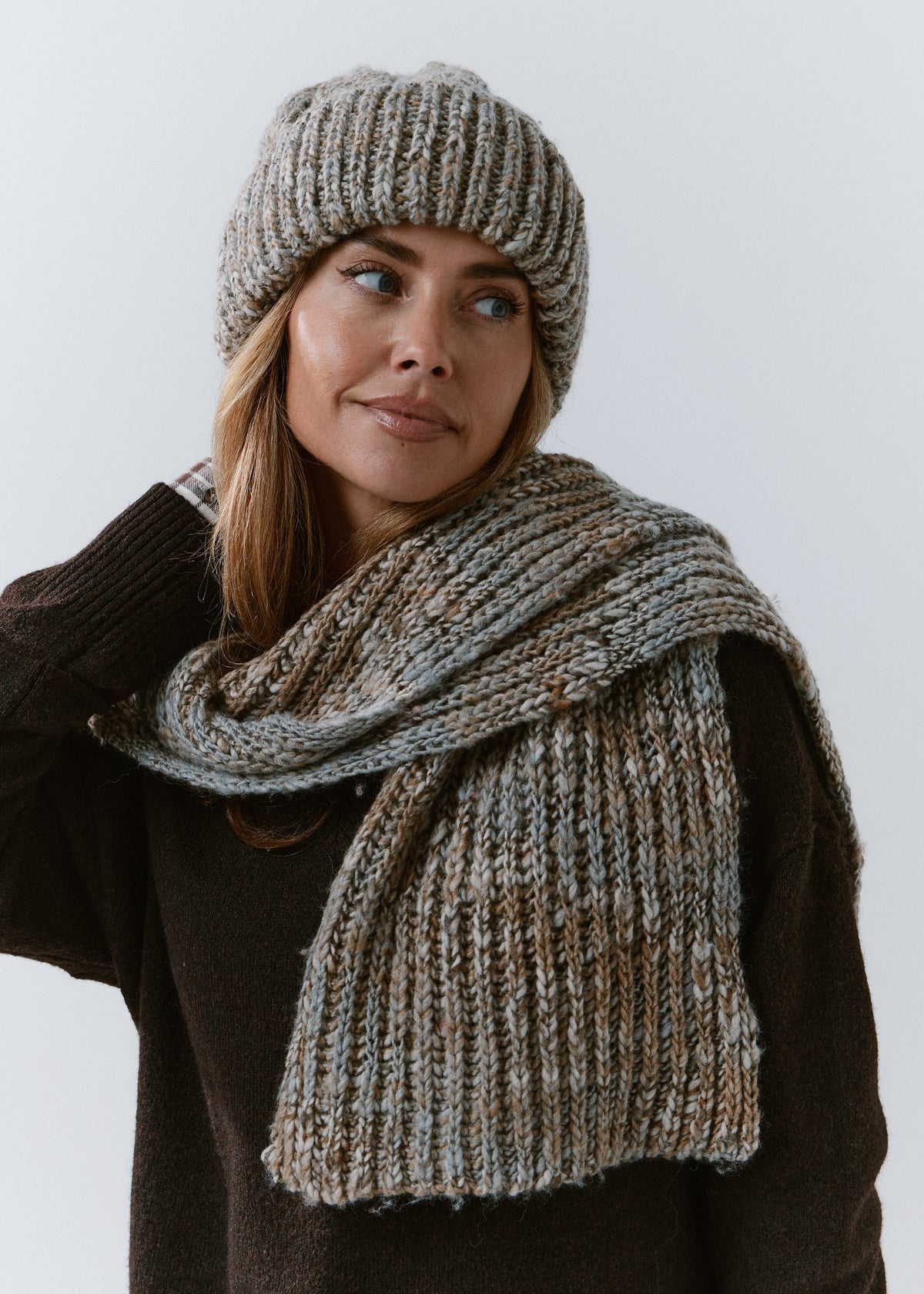 Tokyo Knit Beanie with Cuff – Wool Hat in Gray - BRIKOLY