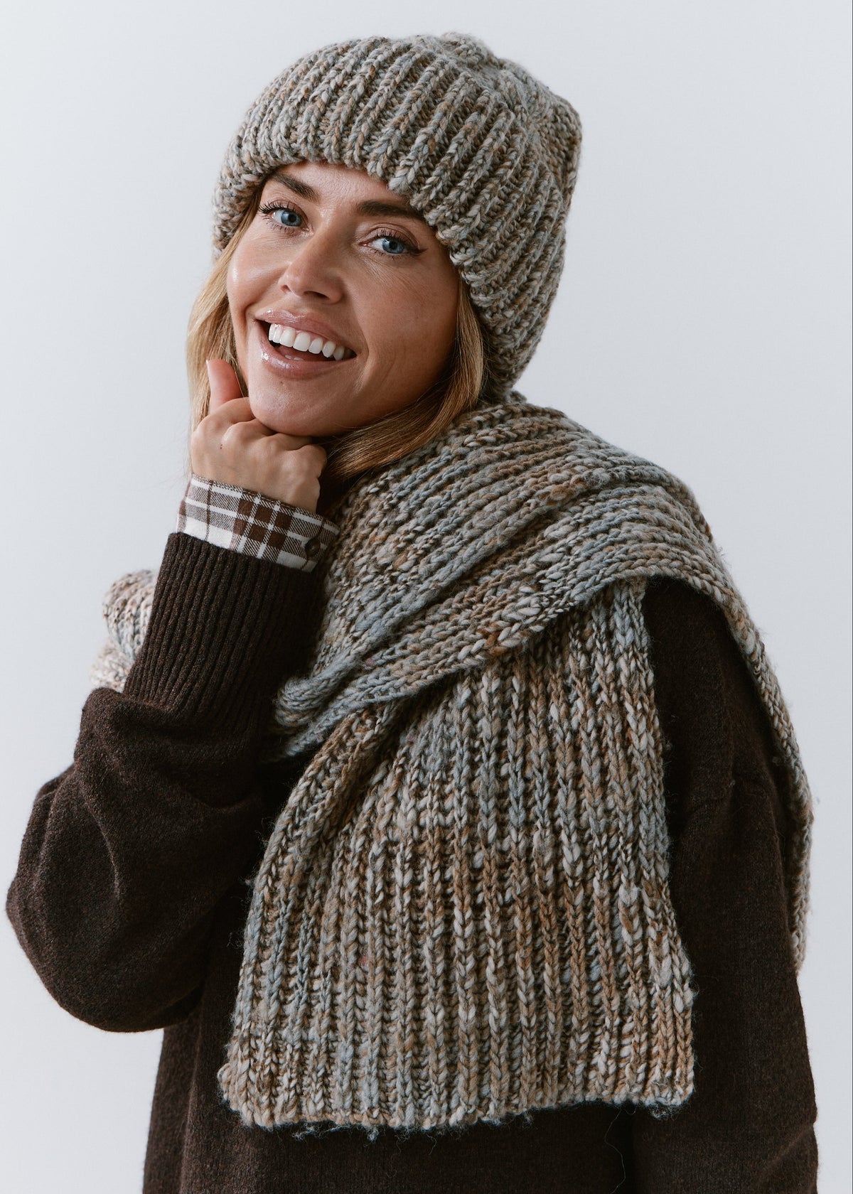 Tokyo Knit Beanie with Cuff – Wool Hat in Gray - BRIKOLY