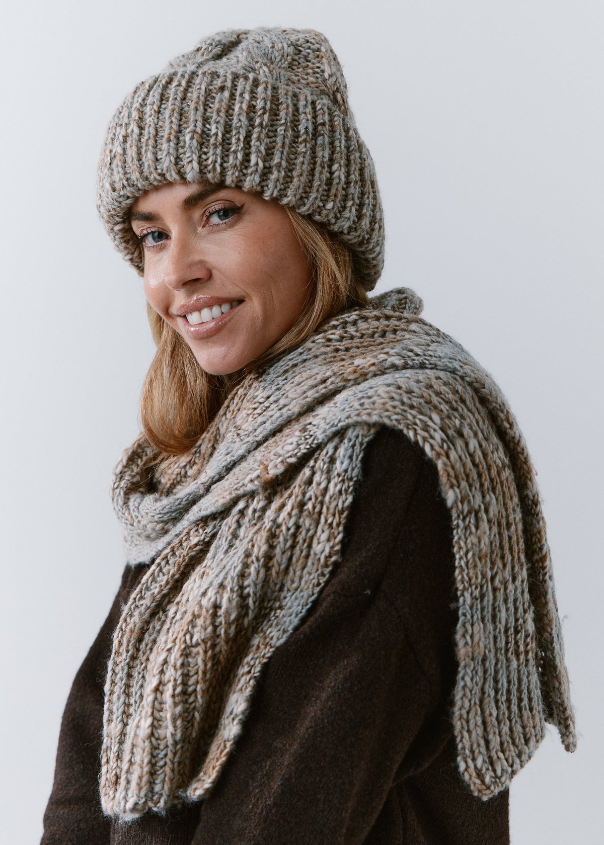 Tokyo Knit Beanie with Cuff – Wool Hat in Gray - BRIKOLY