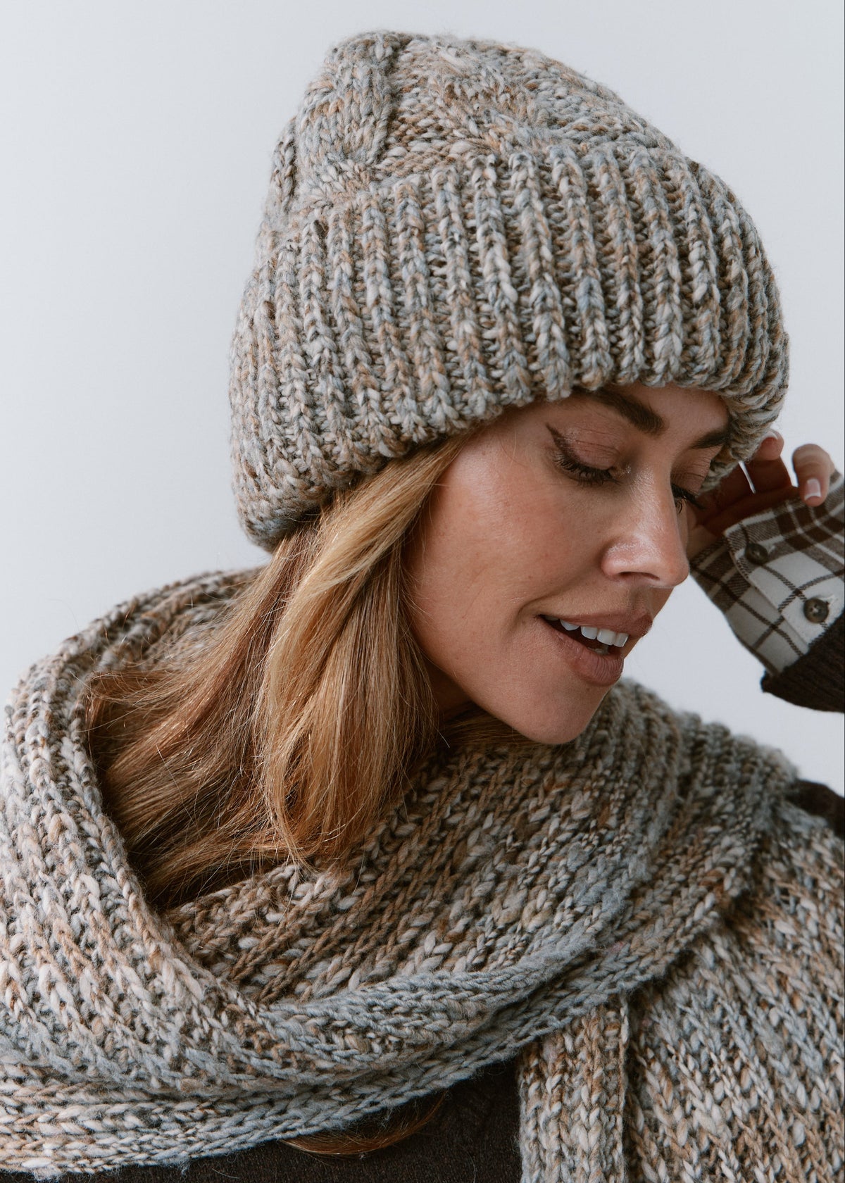 Tokyo Knit Beanie with Cuff – Wool Hat in Gray - BRIKOLY