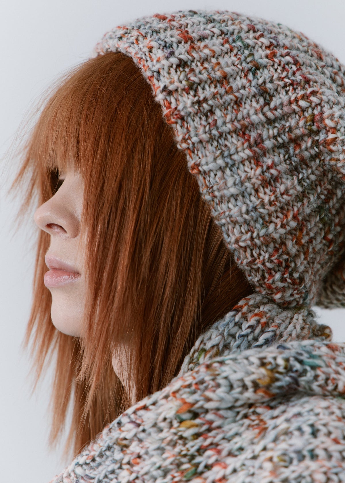 London FAN knit beanie: Close-up with matching scarf, sold separately