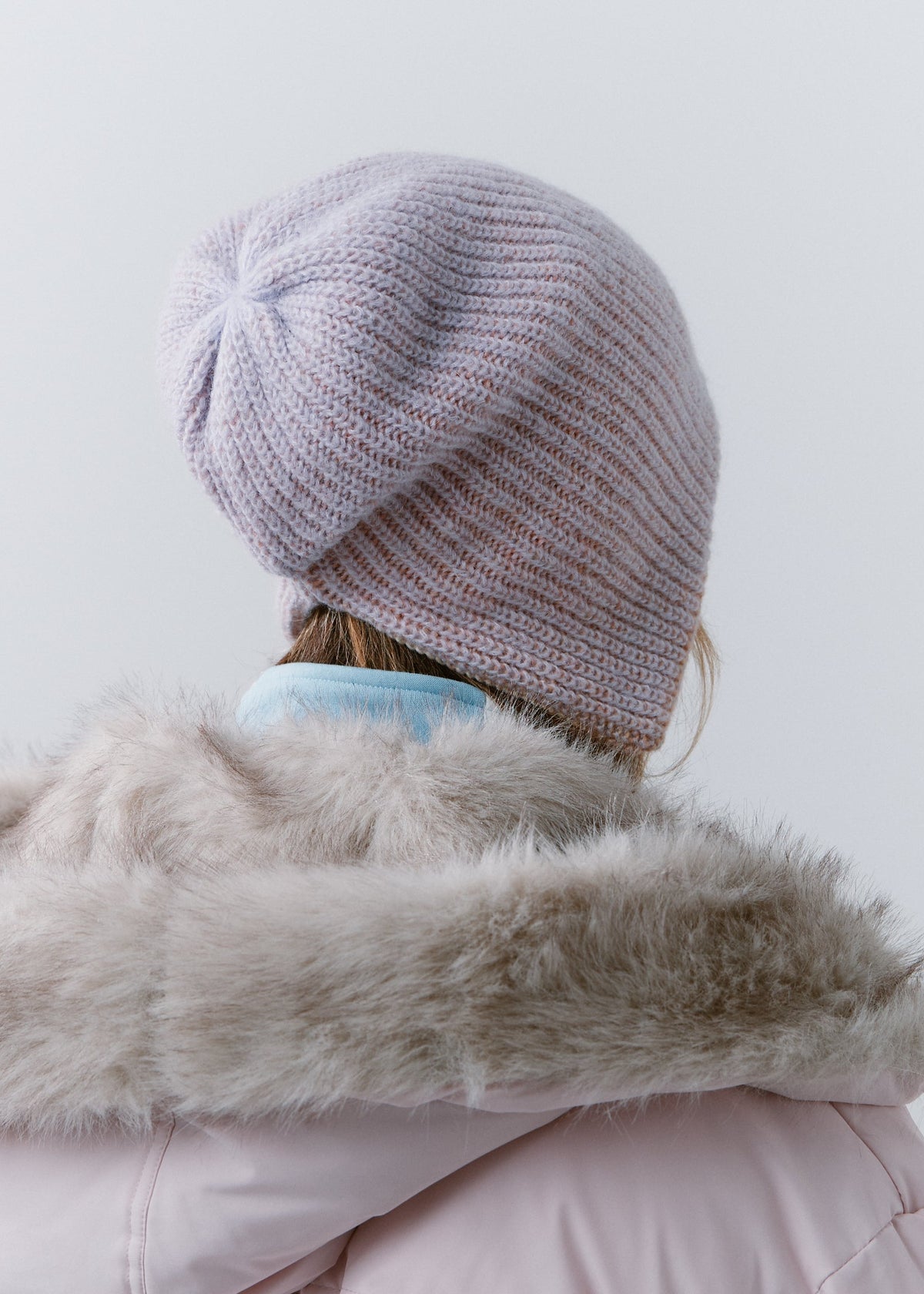 BRIKOLY Lisse Unicorn reversible ribbed knit beanie shown from the back to reveal the knit crown.
