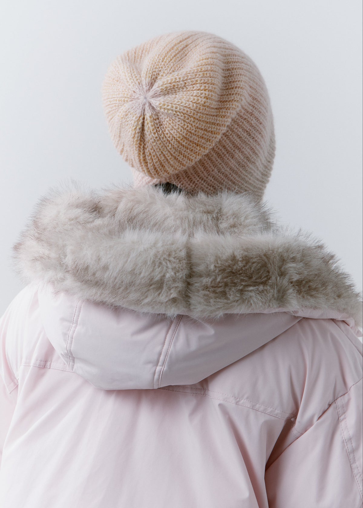 BRIKOLY Lisse Multi reversible ribbed knit beanie shown from the back to reveal the knit crown.
