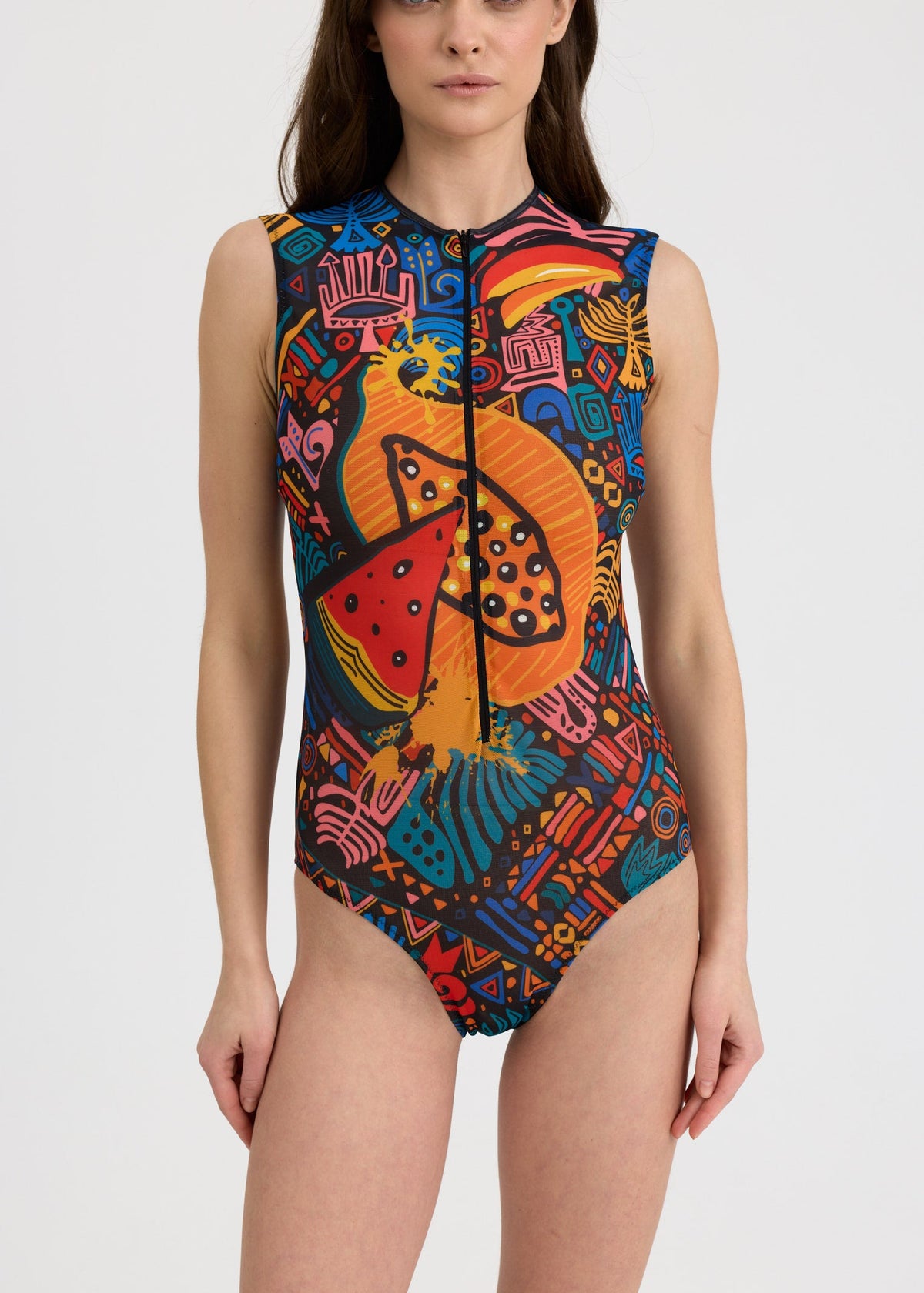 Fruits Smart Mesh Swimsuit with Zipper – UPF 50+ Luxury Sun Protection - BRIKOLY