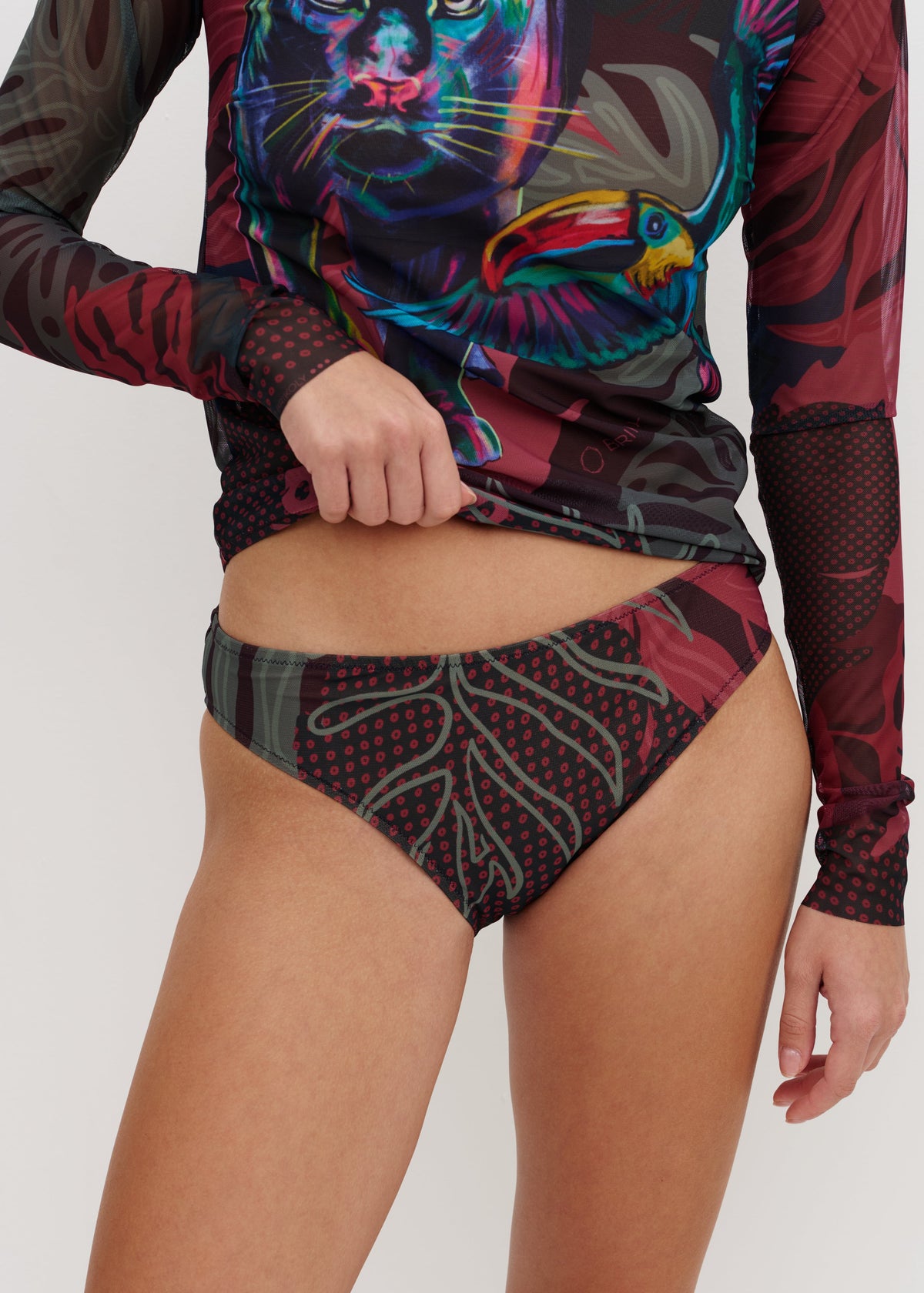 Panther Mesh Swimsuit SPF50 – Long Sleeve Bikini Set for Safe Tan - BRIKOLY