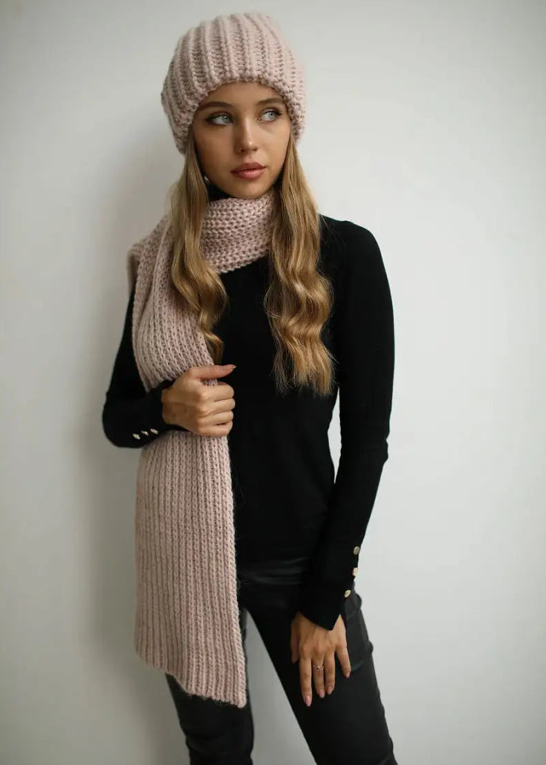 Oversized Alpaca Wool Scarf - Rose - BRIKOLY