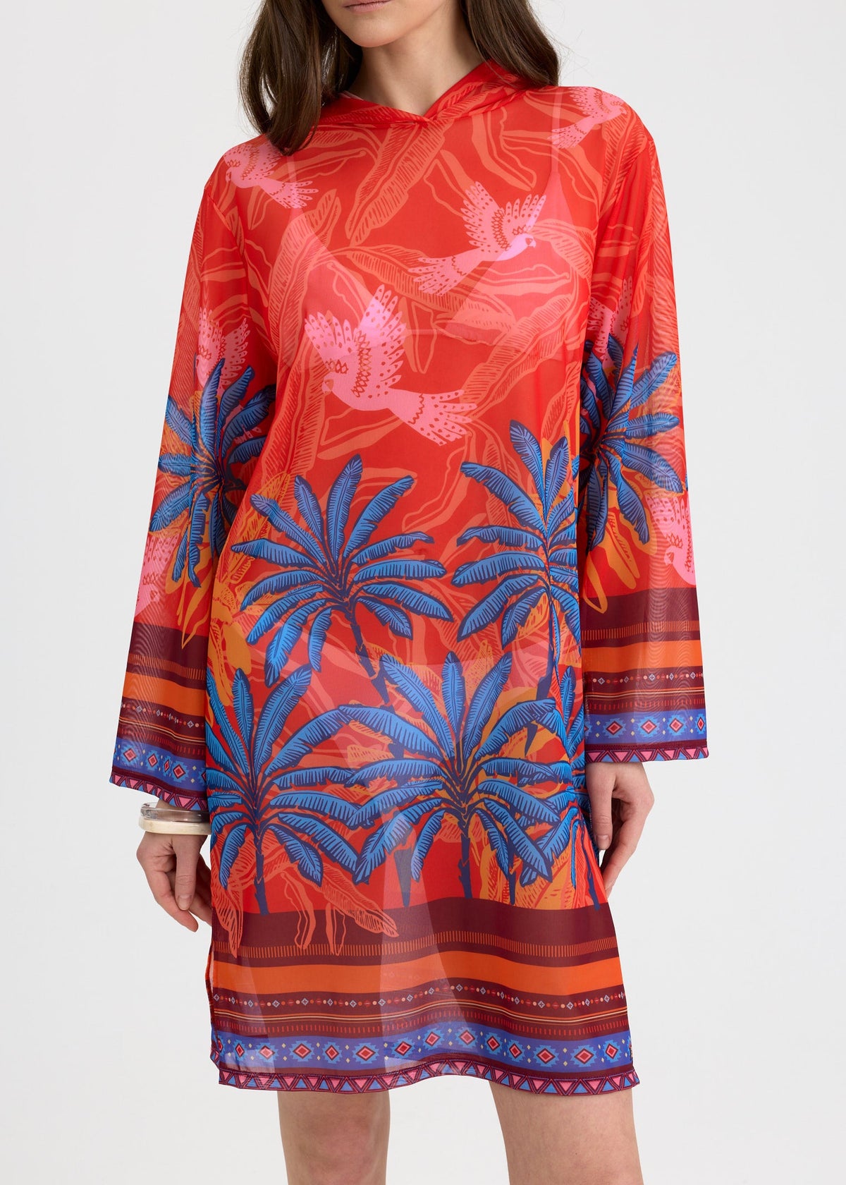 Shawl Mesh Beach Tunic for Women – Lightweight UV Cover-Up with Exclusive Design - BRIKOLY