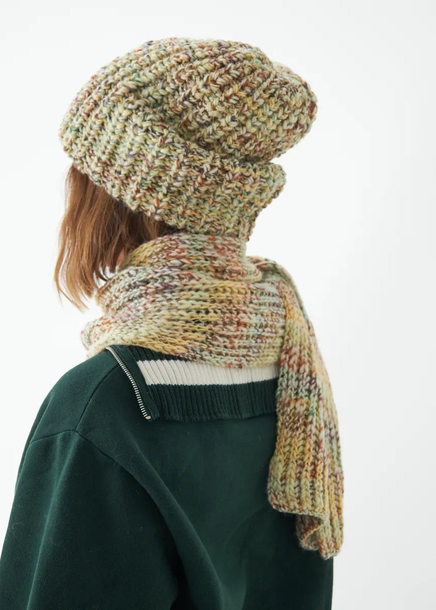 Oversized Double-Layer Wool Hat in Yellow - BRIKOLY