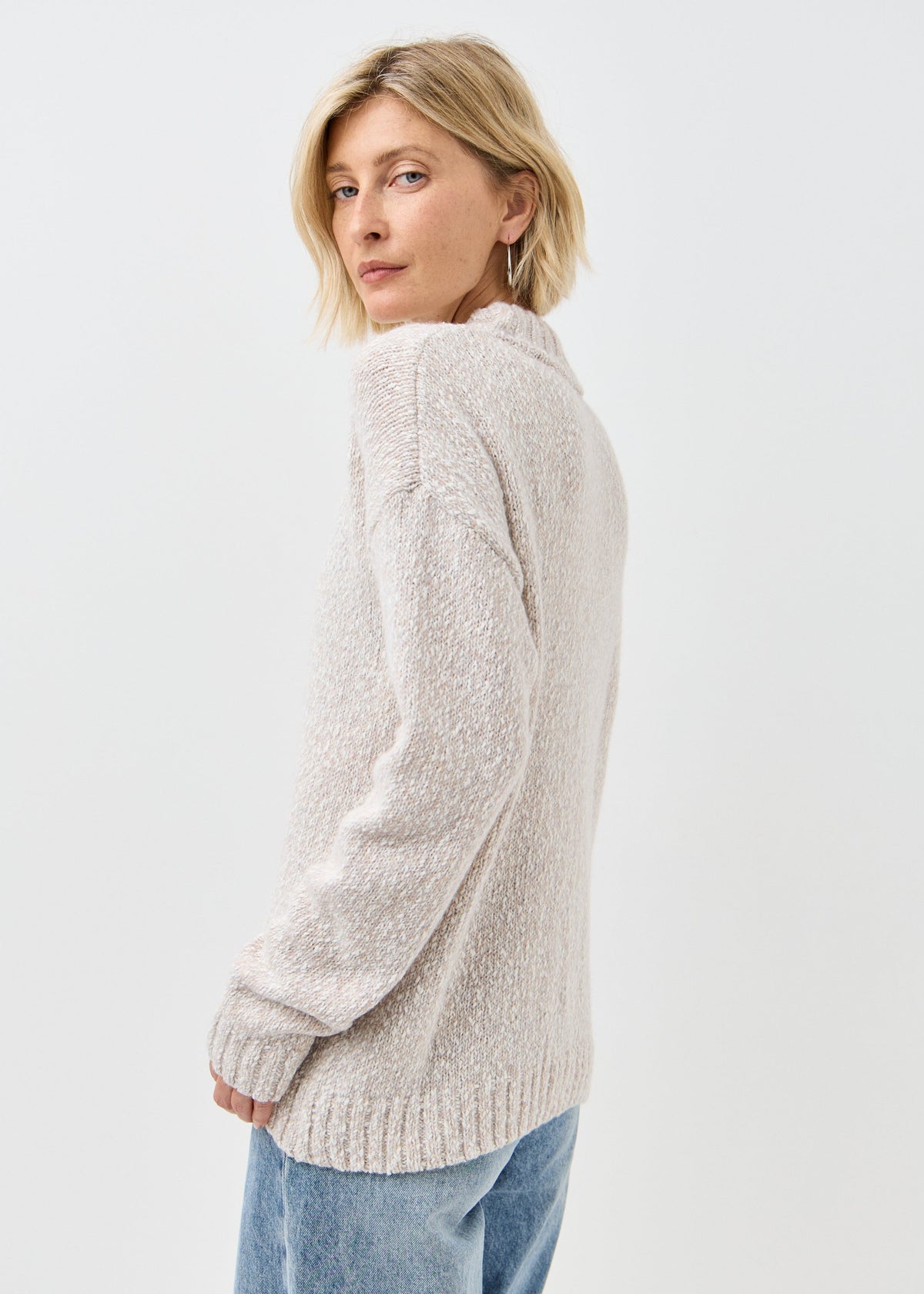 Women's ICE knit sweater, back view