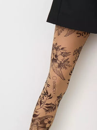 Antik Sheer Mesh Tattoo Effect Leggings for Women – Bold & Stylish - BRIKOLY