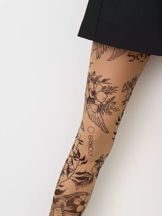 Antik Sheer Mesh Tattoo Effect Leggings for Women – Bold & Stylish - BRIKOLY