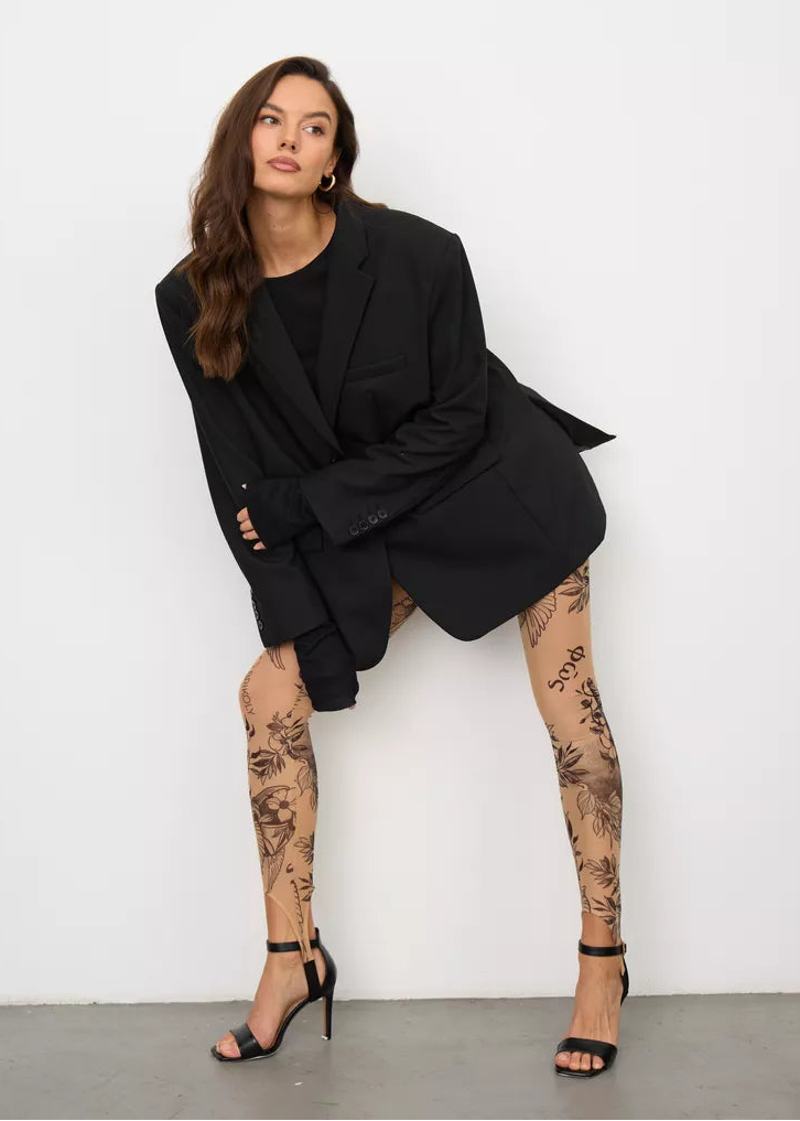 Antik Sheer Mesh Tattoo Effect Leggings for Women – Bold & Stylish - BRIKOLY