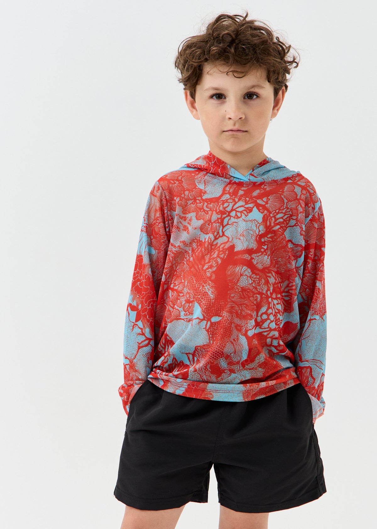 Coral Orange Kids’ Smart Mesh Tunic - Sun-Safe "Full Family Look"