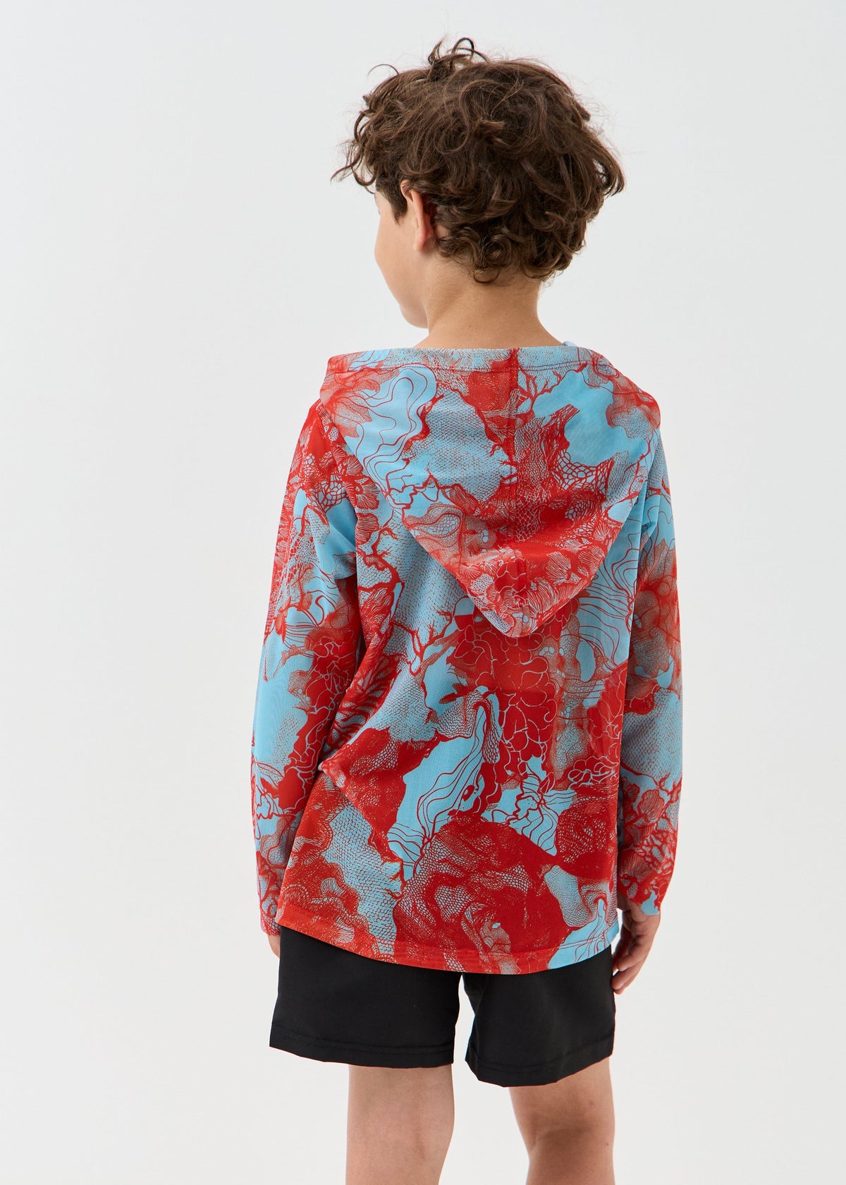 Coral Orange Kids’ Smart Mesh Tunic - Sun-Safe "Full Family Look"
