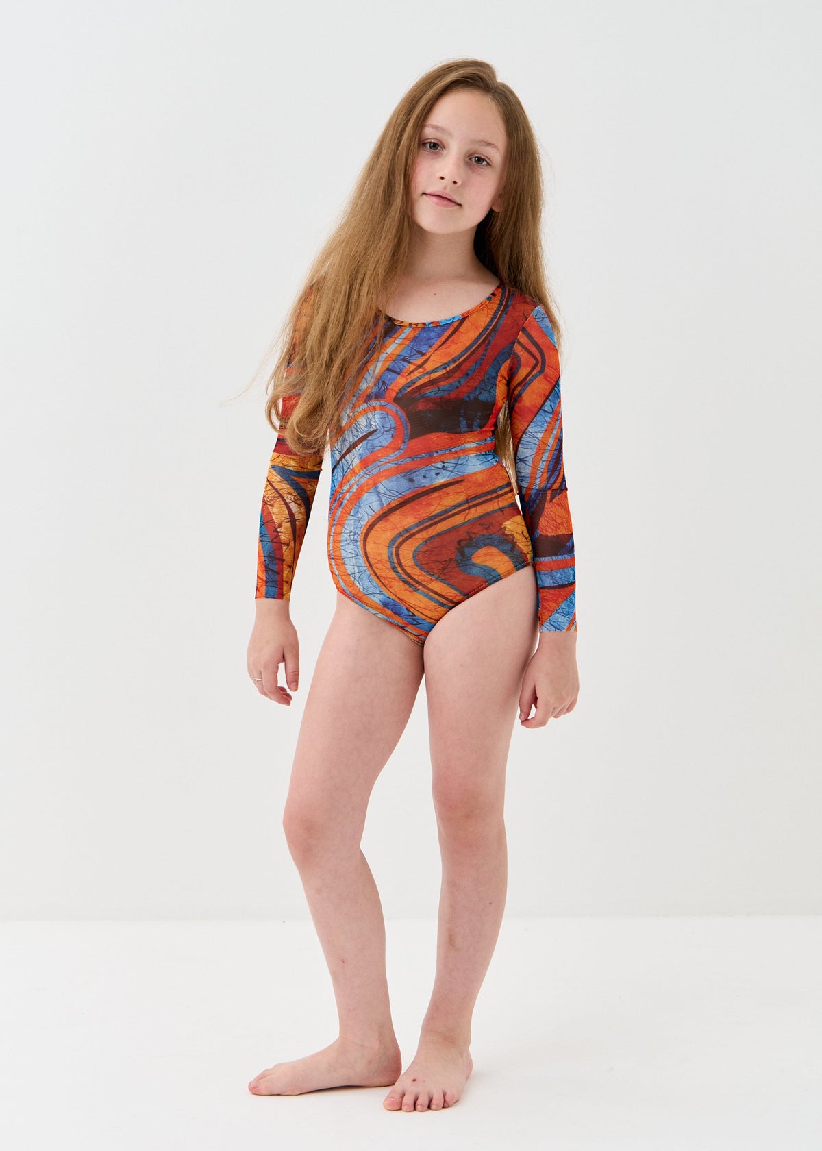 Africa Girls' Smart Tan One-Piece Mesh Swimsuit | Family Matching Swimwear - BRIKOLY