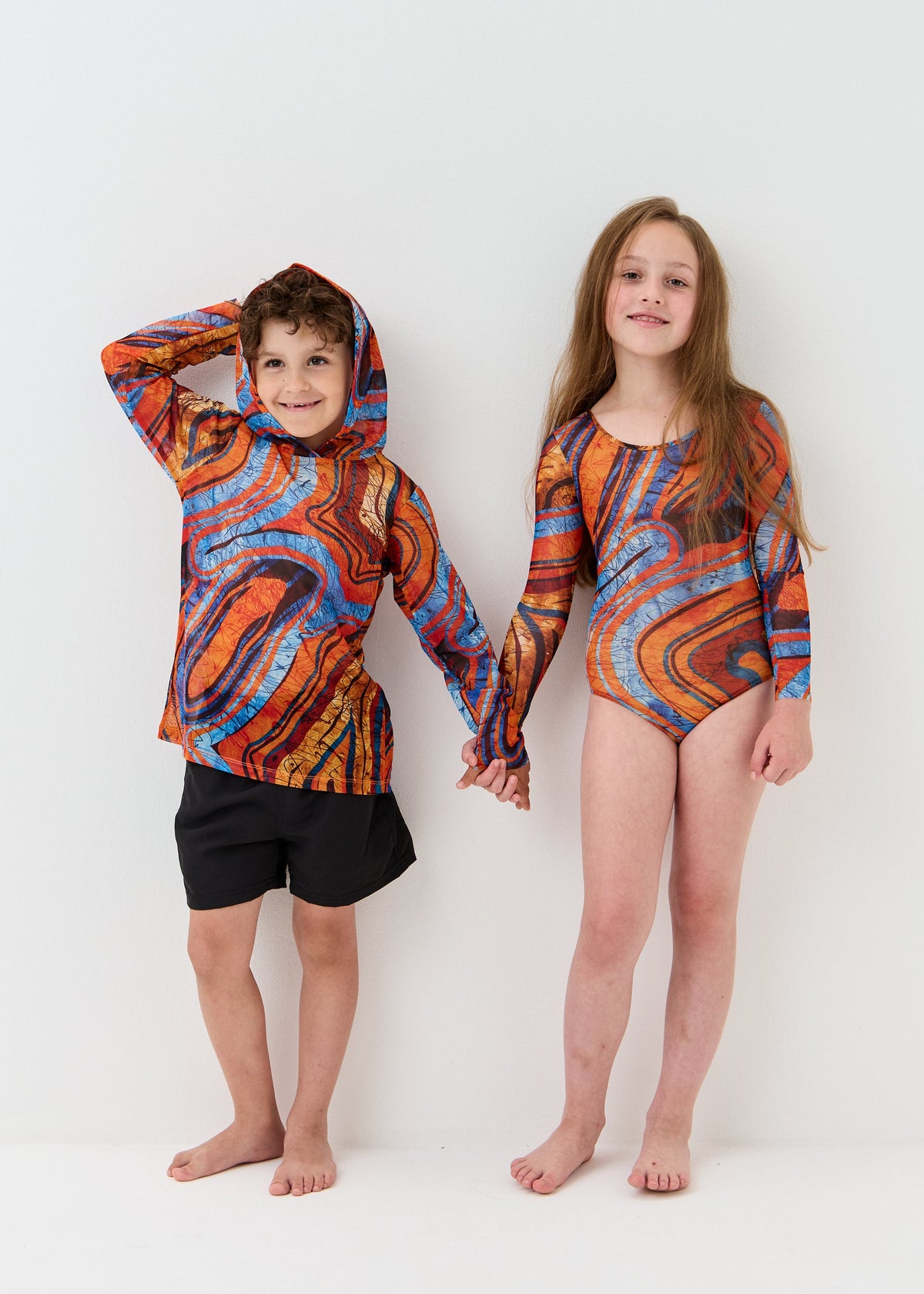 Africa Girls' Smart Tan One-Piece Mesh Swimsuit | Family Matching Swimwear - BRIKOLY