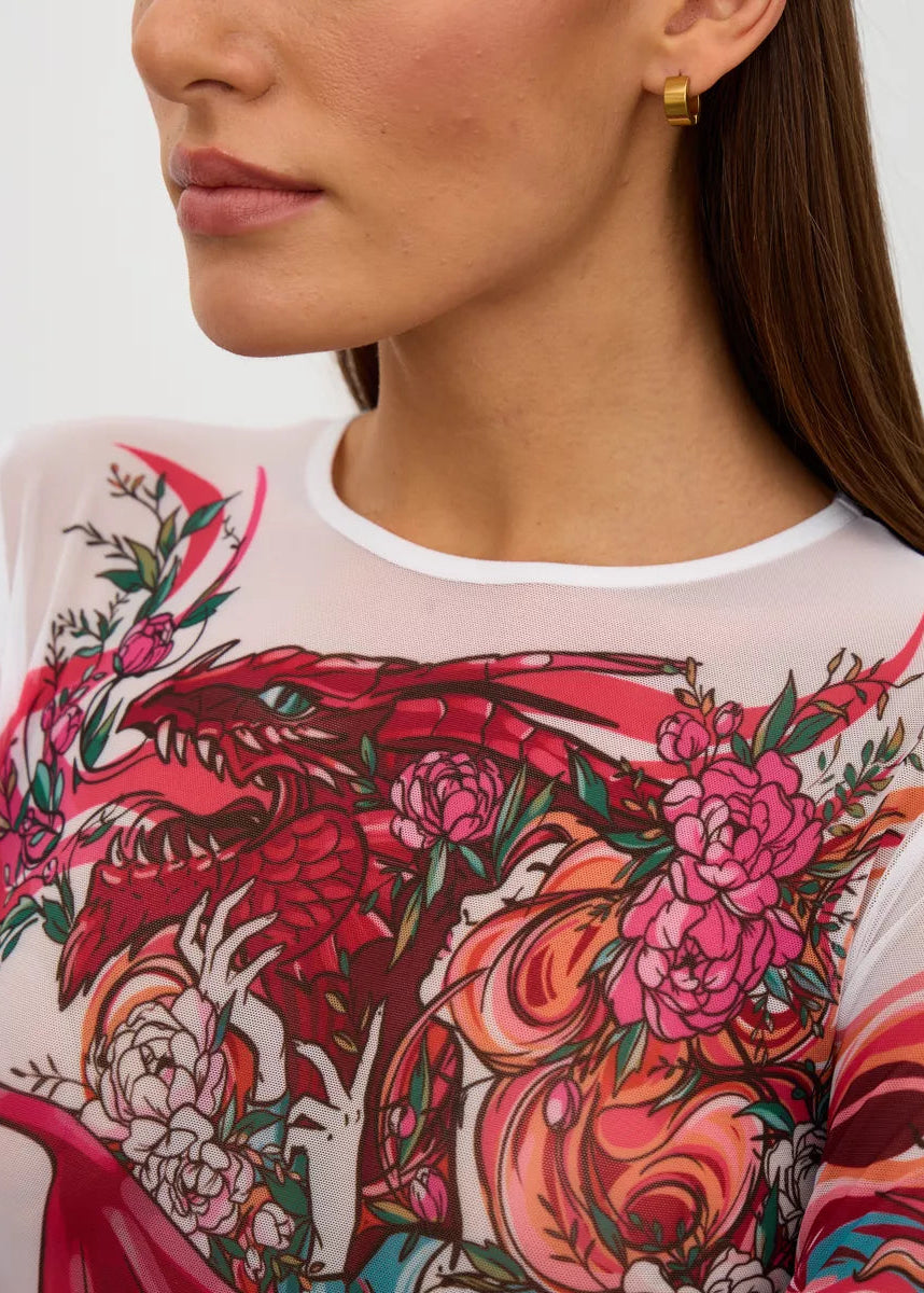 Dragon Long Sleeve Bodysuit for Women – Unique Tattoo Design - BRIKOLY