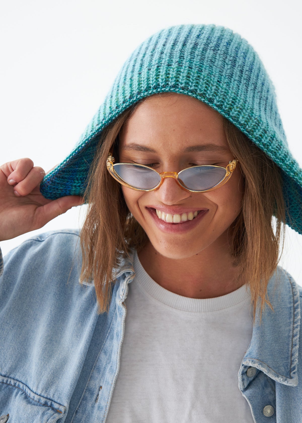 Reversible Wool Beanie Tiffany Blue Lisse - Double-Sided Warm Hat