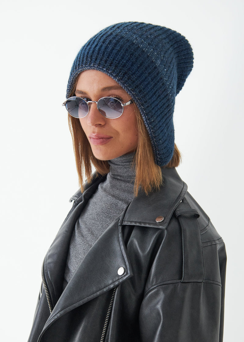 Reversible Wool Beanie City Lisse - Double-Sided Warm Hat