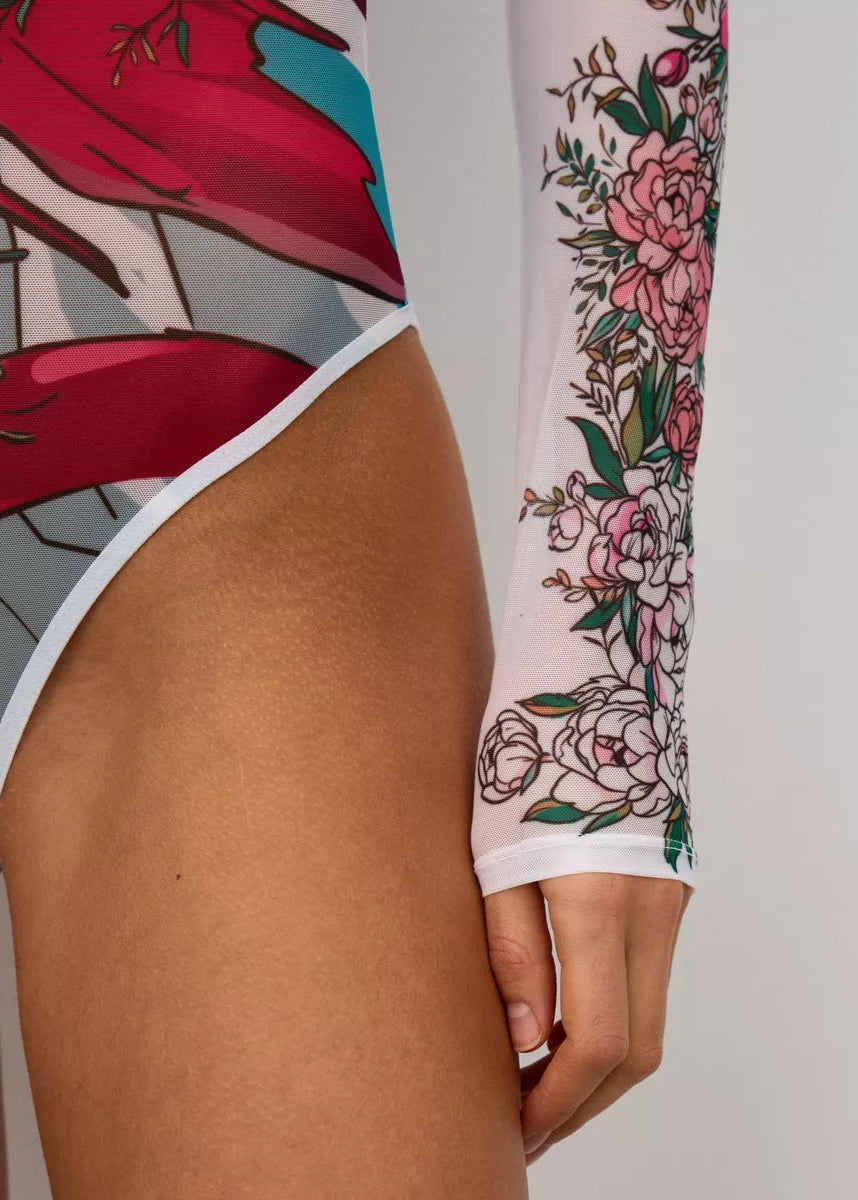 Dragon Long Sleeve Bodysuit for Women – Unique Tattoo Design - BRIKOLY