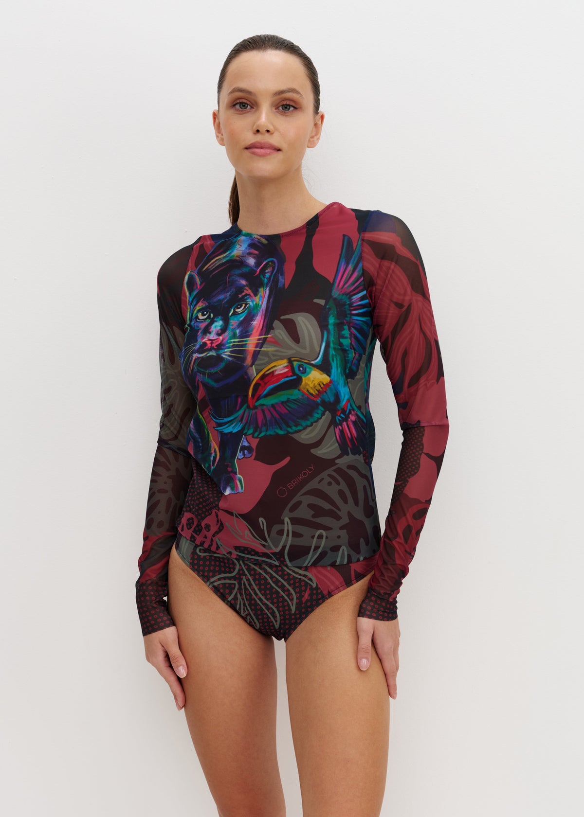 Panther Mesh Swimsuit SPF50 – Long Sleeve Bikini Set for Safe Tan - BRIKOLY