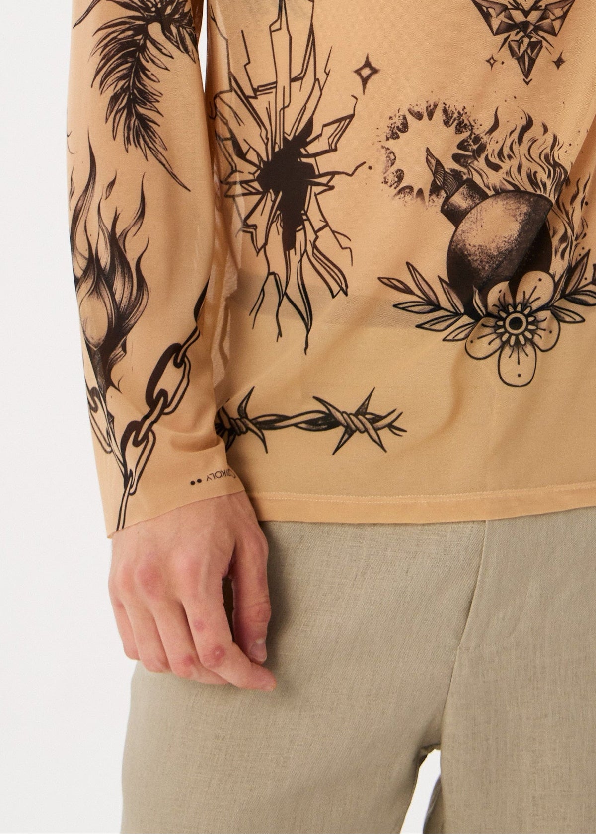 Biker Men's Mesh Rash Guard – SPF 50 Long Sleeve Swim Shirt - BRIKOLY