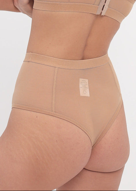 Beige High-Waisted Thong – Minimalist Elegance