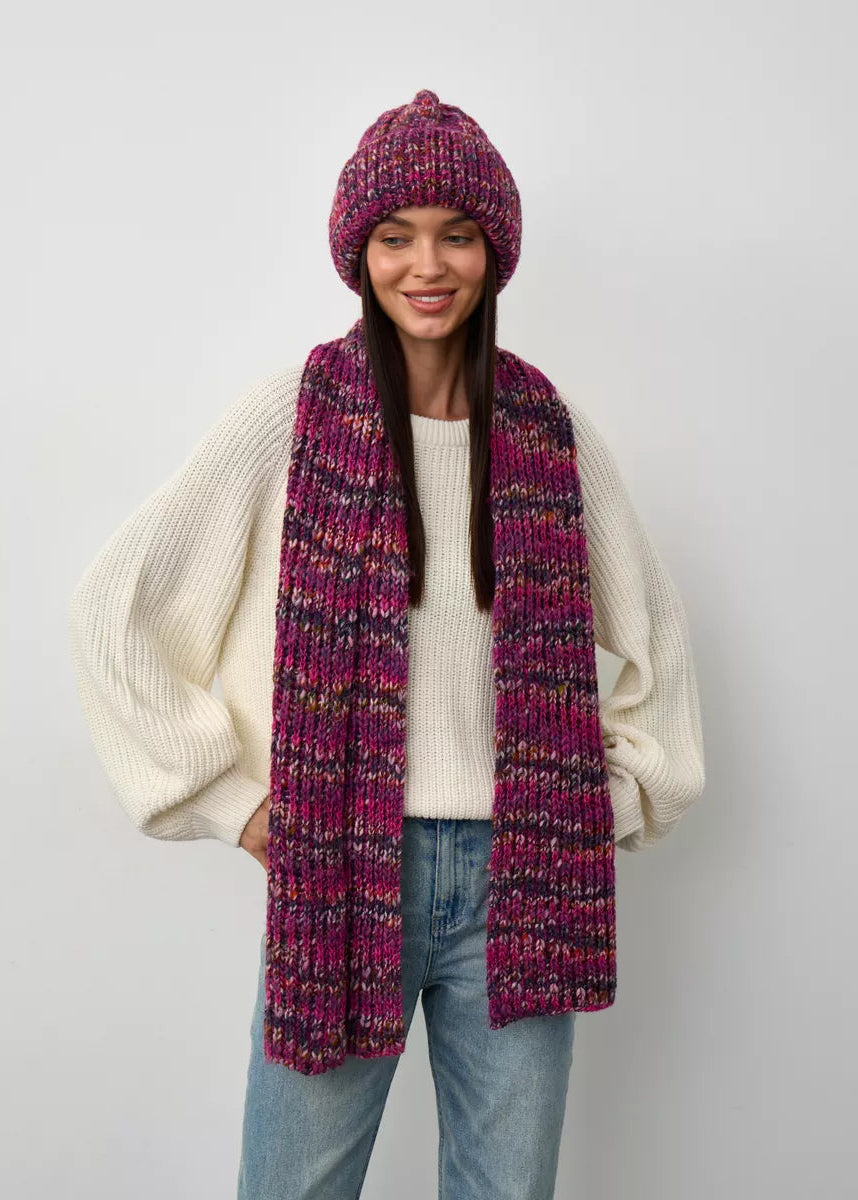 Oversized Alpaca Wool Scarf - Fucsia - BRIKOLY
