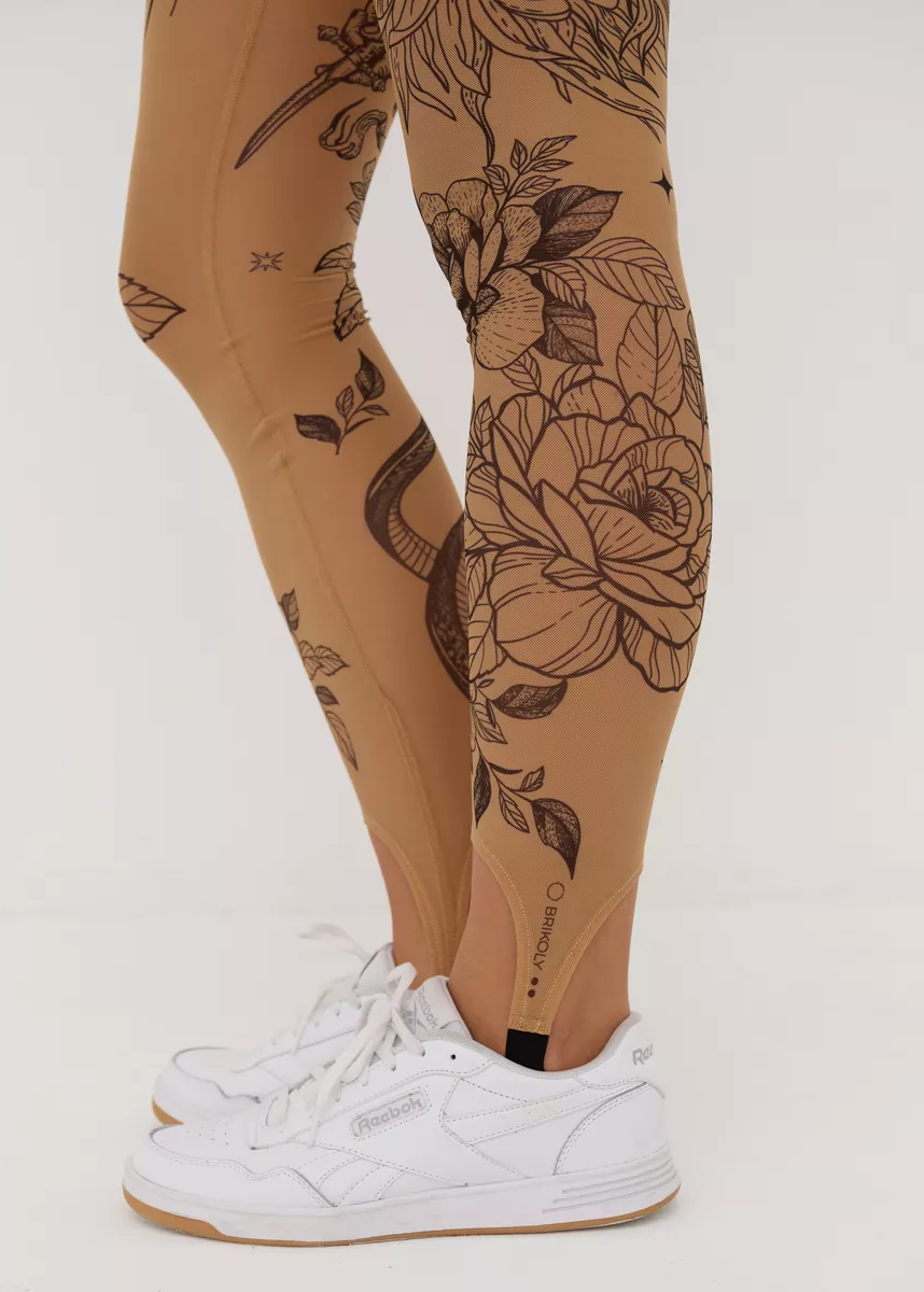 Fox Sheer Mesh Tattoo Effect Leggings for Women – Bold & Stylish - BRIKOLY