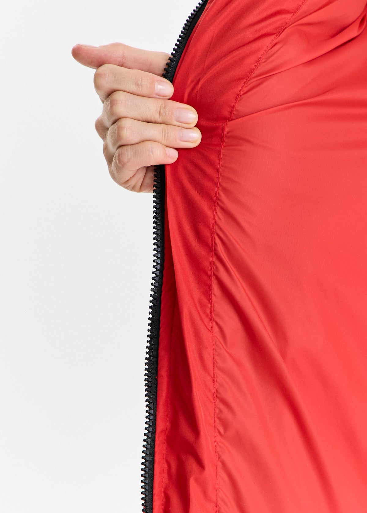 Red Accent Women’s Hooded Vest - BRIKOLY