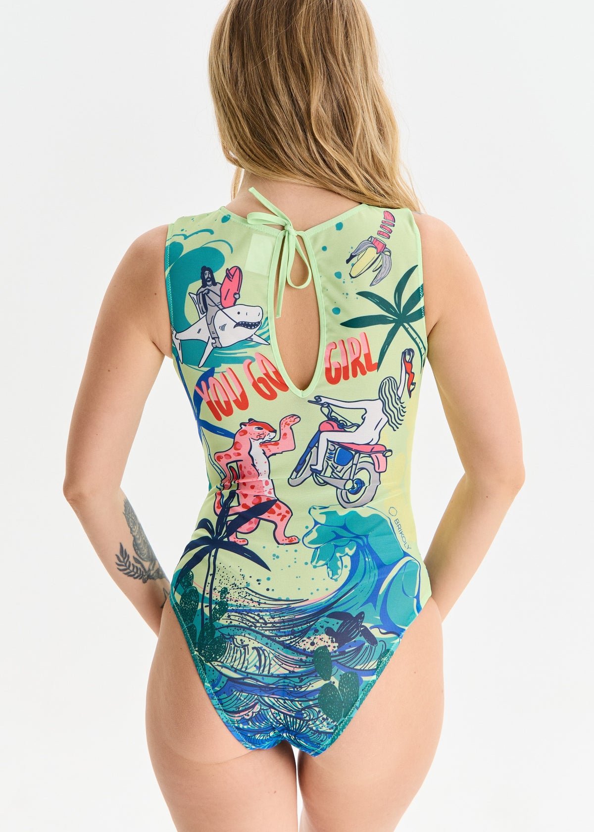 Surf One-Piece – Sheer Mesh Smart Swimsuit with SPF 50 - BRIKOLY