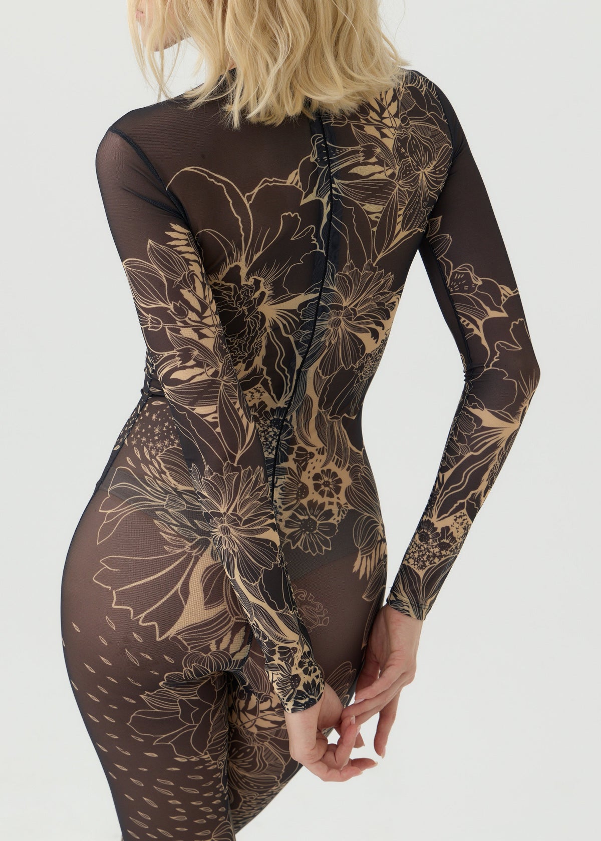 Black Aster Tattoo Jampsuit – Luxe Edition - BRIKOLY