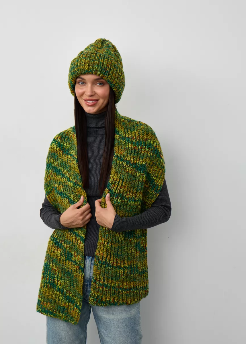 Oversized Alpaca Wool Scarf - Khaki - BRIKOLY