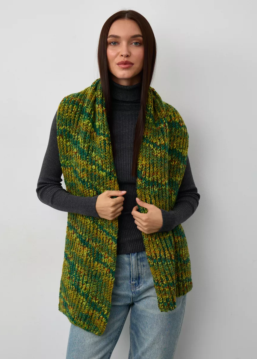 Oversized Alpaca Wool Scarf - Khaki - BRIKOLY