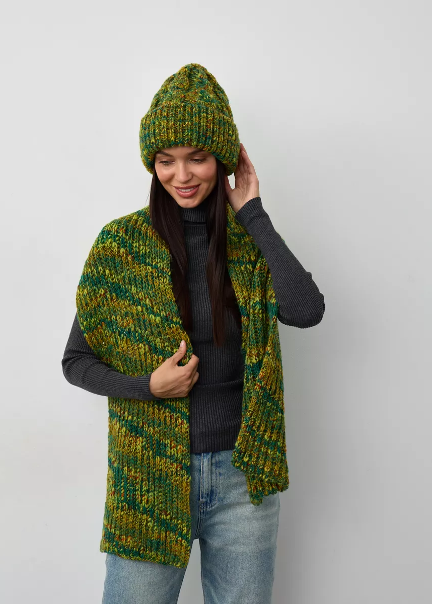 Oversized Alpaca Wool Scarf - Khaki - BRIKOLY