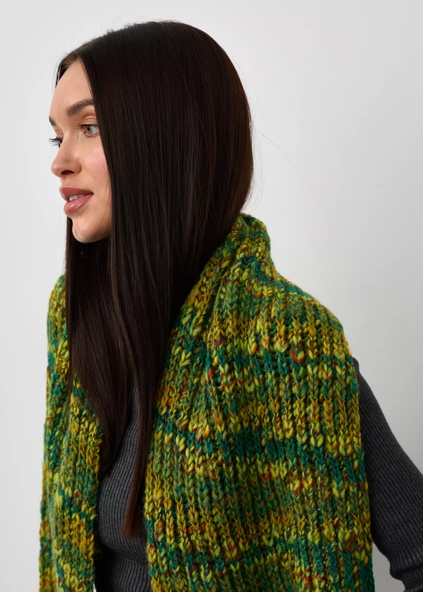 Oversized Alpaca Wool Scarf - Khaki - BRIKOLY