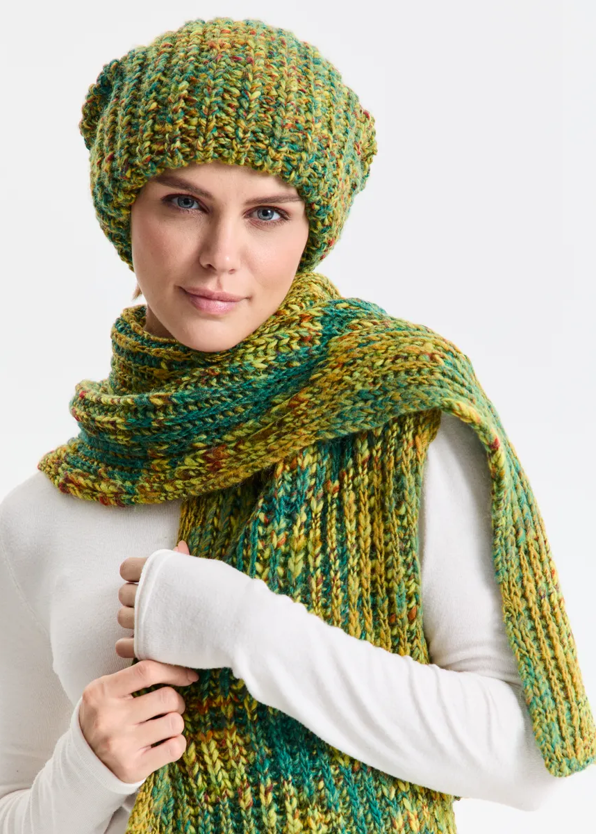 Oversized Double-Layer Wool Hat in Khaki - BRIKOLY