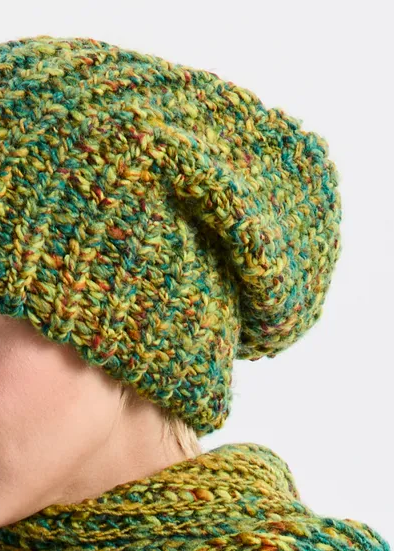 Oversized Double-Layer Wool Hat in Khaki - BRIKOLY