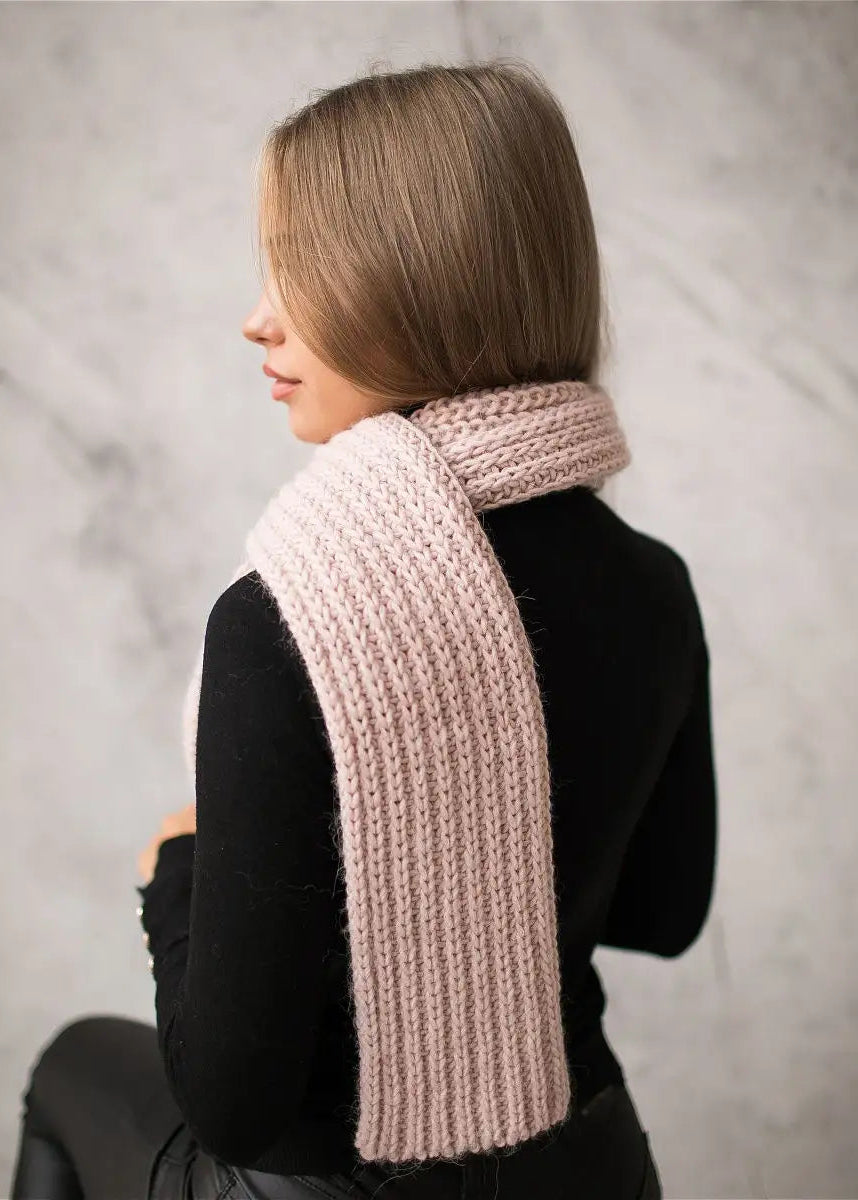 Oversized Alpaca Wool Scarf - Rose - BRIKOLY