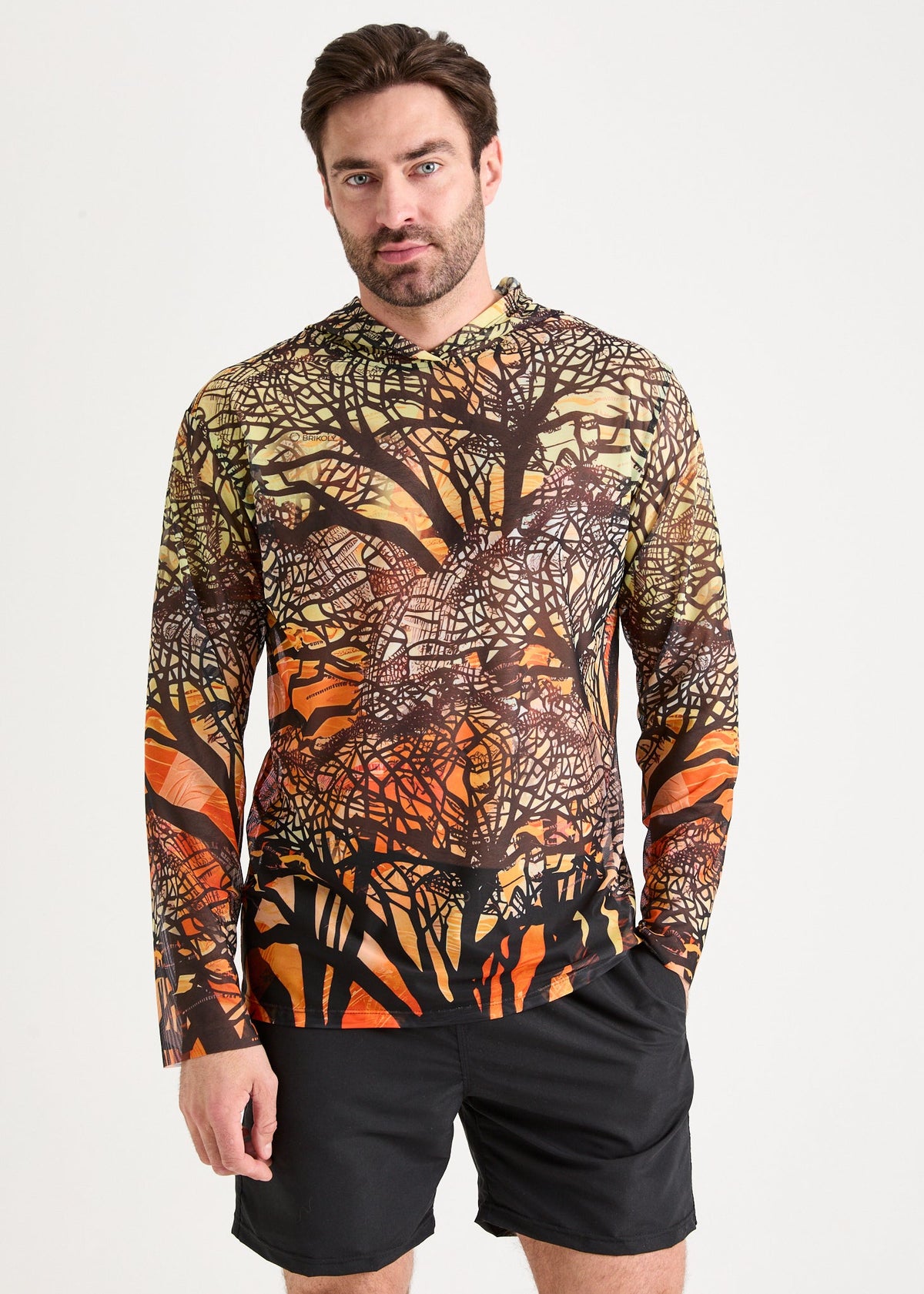 Giraffe Men's Mesh Rash Guard – SPF 50 Long Sleeve Swim Shirt