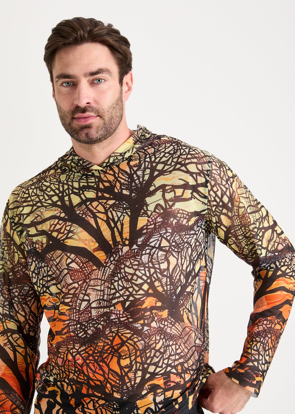 Giraffe Men's Mesh Rash Guard – SPF 50 Long Sleeve Swim Shirt
