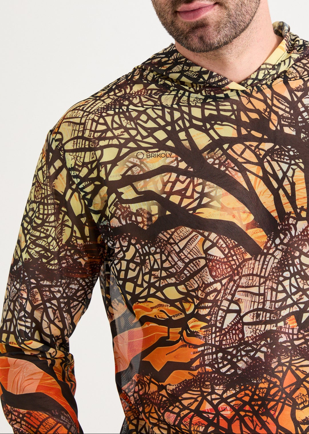 Giraffe Men's Mesh Rash Guard – SPF 50 Long Sleeve Swim Shirt