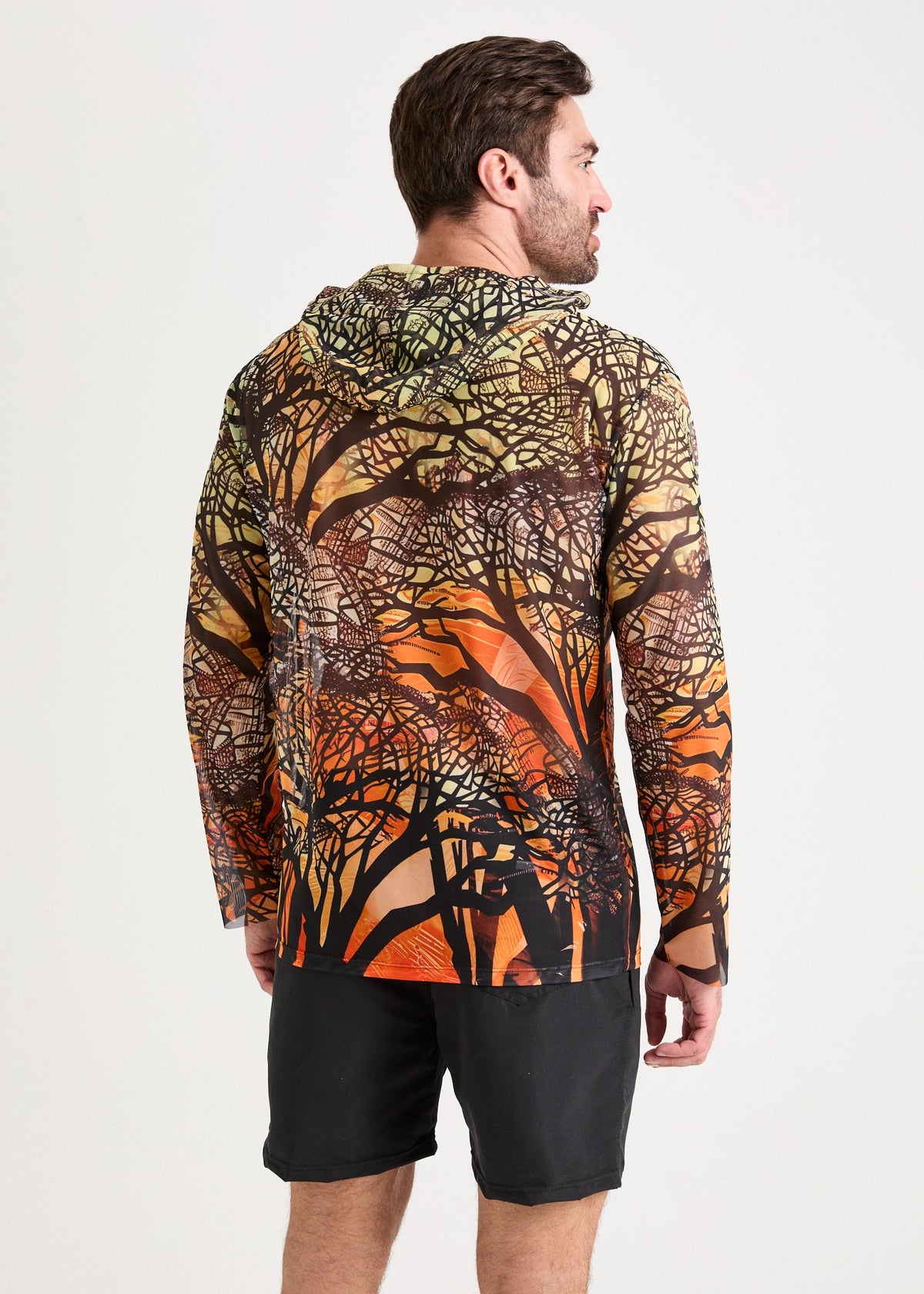 Giraffe Men's Mesh Rash Guard – SPF 50 Long Sleeve Swim Shirt